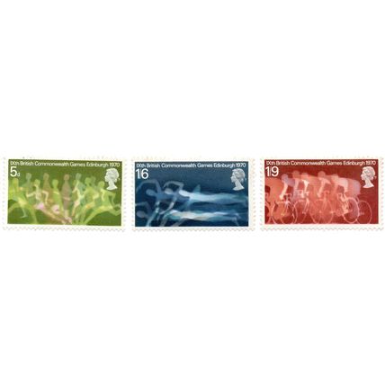 QE 11 GB SET OF THREE MINT STAMPS COMMONWEALTH GAMES GLASGOW 1970 N/H