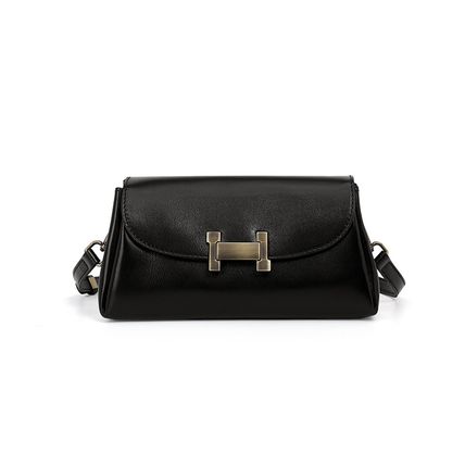 Women's Genuine Leather Tote Shoulder Handbag Black