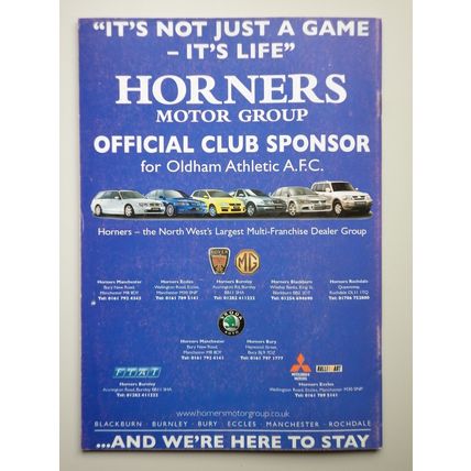 OLDHAM ATHLETIC v BRIGHTON & HOVE ALBION Div2 09/08/2003