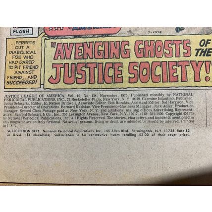 DC COMICS JUSTICE LEAGUE OF AMERICA #124 NOV 1975 (VFN) COMIC (LL)