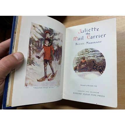 c1909 BESSIE MARCHANT "JULIETTE THE MAIL CARRIER" ANTIQUE ILLUSTRATED BOOK (P5)