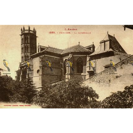 Pamiers, La Cathedrale, Ariege, 1665 LF Postcard, 1920s?