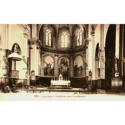 Pamiers, Interieur De La Cathedrale, Ariege, 531 LF Postcard, 1920s?