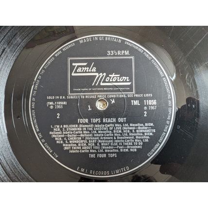 THE FOUR TOPS Reach Out LP 1967 vinyl record UK Tamla Motown SOUL pop