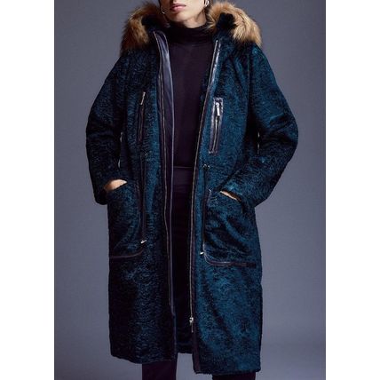 KAREN MILLEN Signature Ponyskin Hooded Parka Coat NEW (RARE & COLLECTABLE)