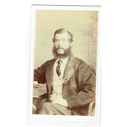 Victorian cdv photo bearded man seated Dublin photographer