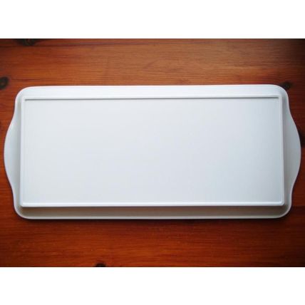 Melamine Sandwich Tray/Serving Tray, White with Floral Herbs Excellent Condition