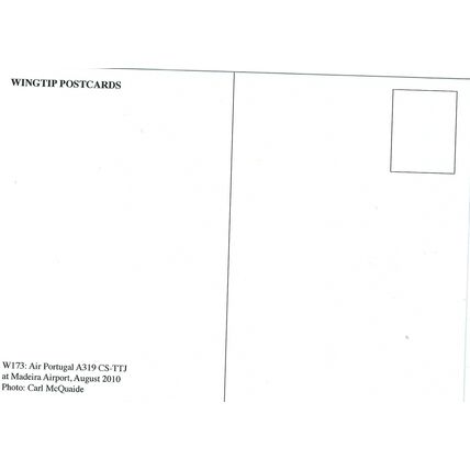 AIRBUS A319 AIRCRAFT AIR PORTUGAL CARD NO W173