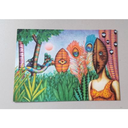 BOOMERANG POSTCARD : THE GARDEN OF EVE by IAN PYPER :
