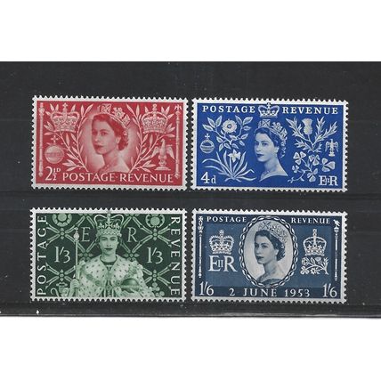 GB.1953 Coronation set of 4.Mounted Mint.Jul25