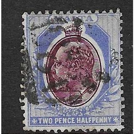 MALTA 1903-4 EDVII WMK CROWN CA 2½d USED SG41