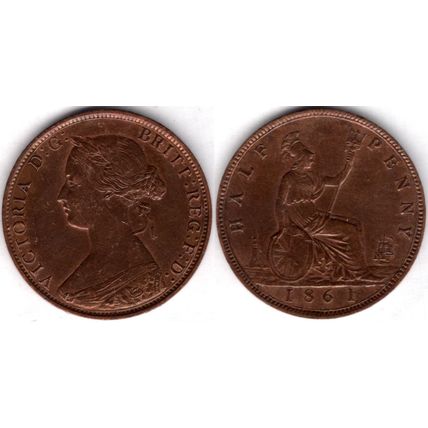 Great Britain. Victoria. Halfpenny 1861. dy21750