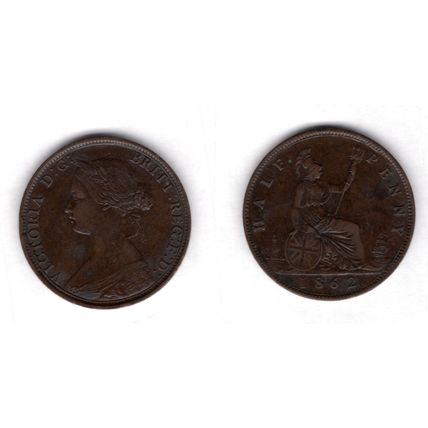 Great Britain. Victoria. Halfpenny 1862. dy15708