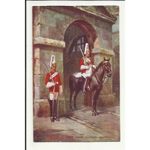 A132 LONDON Horse Guard Sentries, Whitehall Valentine "Art Colour" Postcard