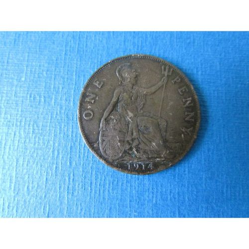 1914 GEORGE V ONE PENNY FREE POST. Y