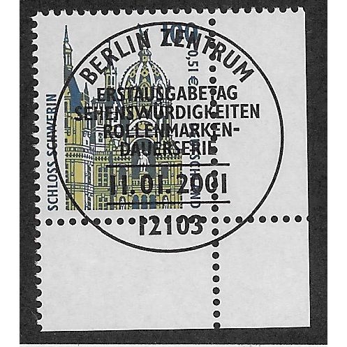 GER 2000 100pf ( €0.51) 'TOURIST SIGHTS' FINE USED (EBID60-530)