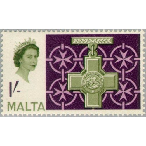 Malta QEII 1961 George Cross 1s Elizabeth Unmounted Mint MNH SG 306 Sc 286 stamp