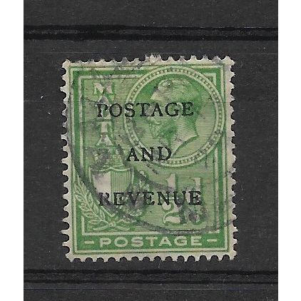 Malta.SG175 1/2d Green.Fine Used.July19