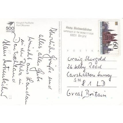 Mailcoach and Postal Officials 18th Century Germany Postcard posted VGC