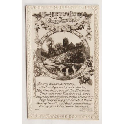 vintage postcard - Birthday Greetings Daughter