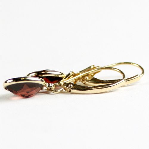 Mozambique Garnet, 14K Gold Leverback Earrings, E001