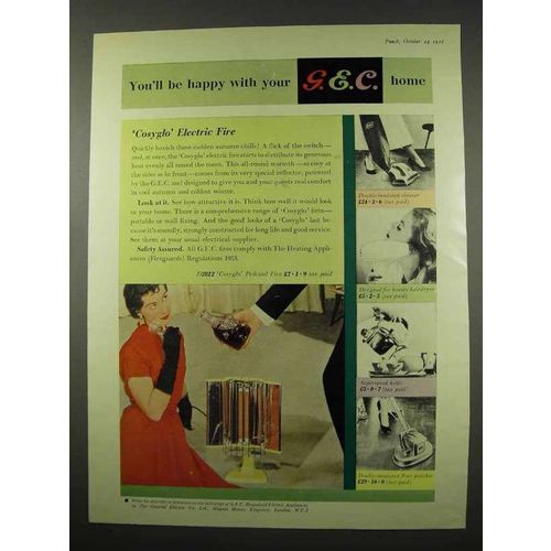 1956 G.E.C. Cosyglo Electric Fire Heater Ad