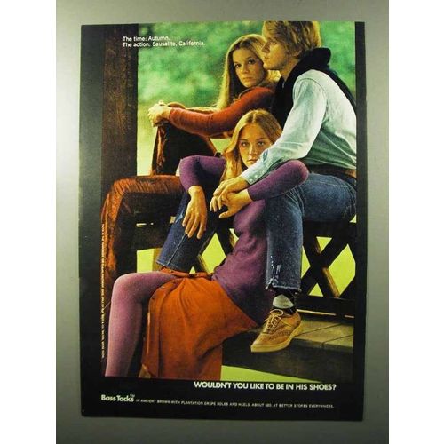 1970 Bass Tacks Shoes Ad - Wouldn't You Like To Be In