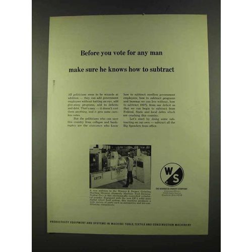 1972 Warner & Swasey Cylindrical Grinder Ad