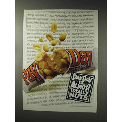 1993 PayDay Candy Bar Ad - Almost Totally Nuts