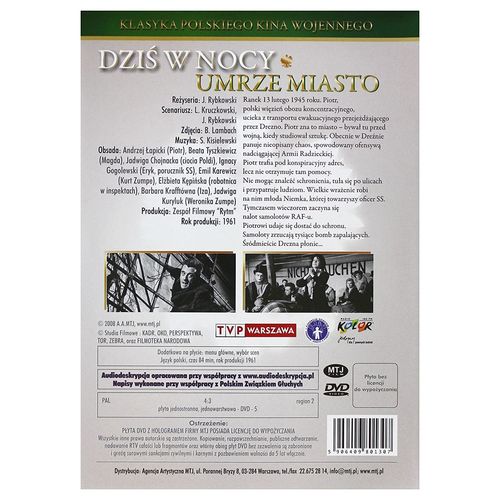 Dzis w nocy umrze miasto (DVD) 1961 Andrzej Lapicki POLSKI POLISH