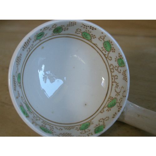 Victorian Ceramic Sauce Ladle - Brown & Green Design