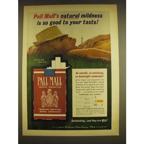 1962 Pall Mall Cigarettes Ad - Pall Mall's natural mildness is so good