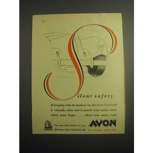1948 Avon Tyres Ad - Silent Safety