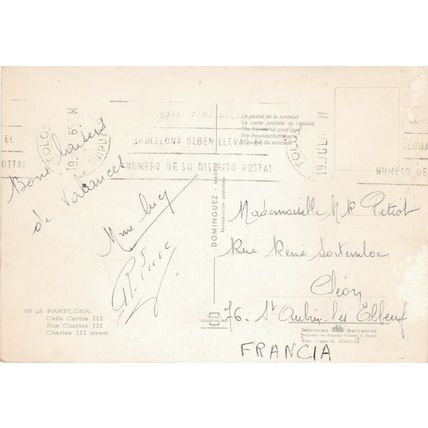 Pamplona Calle Carlos III Spain Postcard used VGC