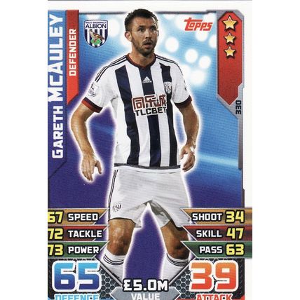 Match Attax 2015/2016 330 Gareth McAuley West Bromwich Albion
