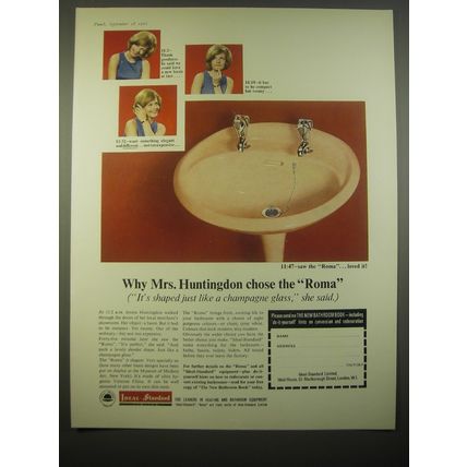 1966 Ideal-Standard Roma Sink Ad - Why Mrs. Huntingdon chose the Roma