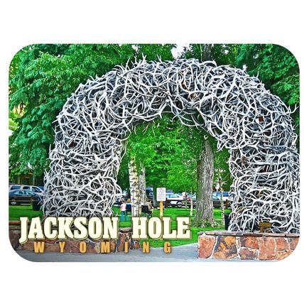 Jackson Hole Wyoming Antler Arch Fridge Magnet