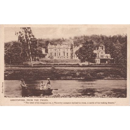 Standard size printed postcard Tweed Abbotsford Roxburghshire