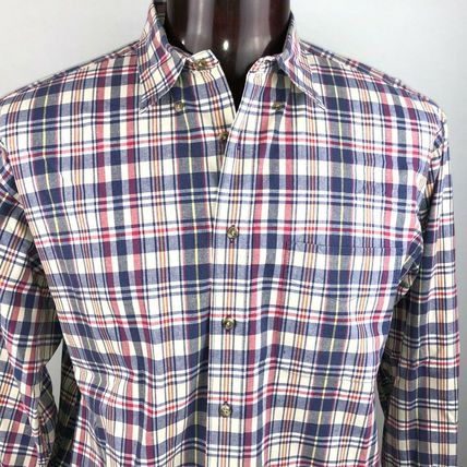 Marks & Spencer St Michael Casual Dress Shirt L Blue/Red Striped Pattern