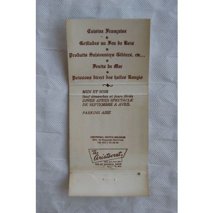 Matchbook Cover Le Brasier, Chemin du Crabbegat 2, Bruxelles