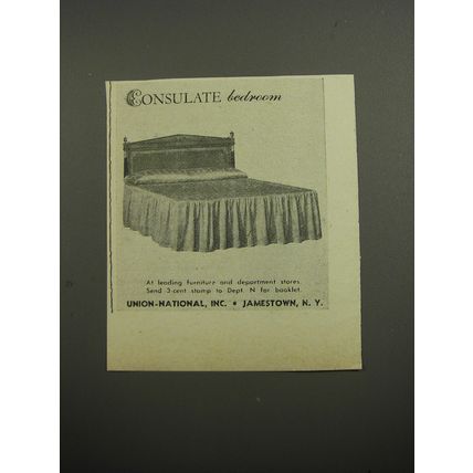 1952 Union-National Consulate Bed Advertisement
