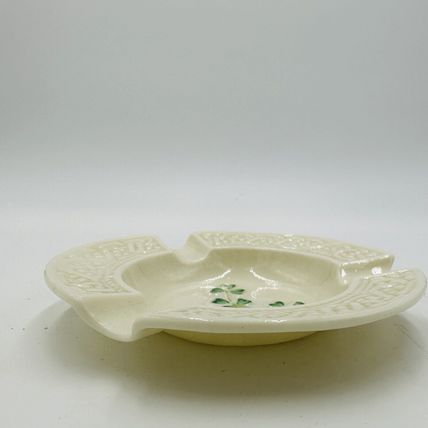 Belleek Ashtray Shamrocks 6th mark 1965 -1980 Ireland Small Vintage Porcelain