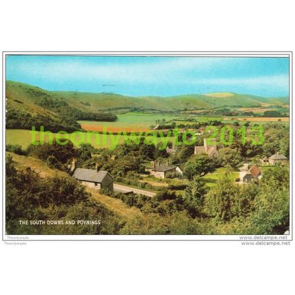 THE SOUTH DOWNS AND POYNINGS, SUSSEX, ENGLAND, Postcard