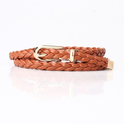 Women's Woven Belt Slim High-End Sense Dress Suit Thin Pin Buckle Belt