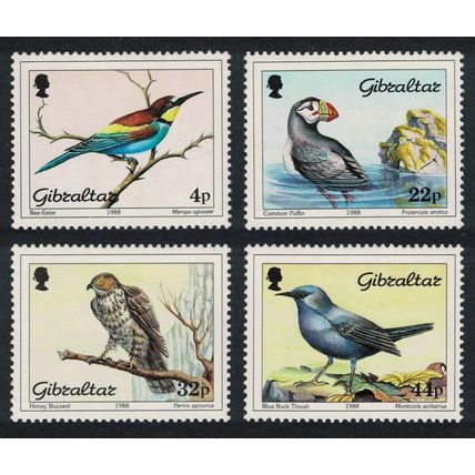 Gibraltar Birds Buzzard Thrush Honey0eater 4v 1996 MNH SG#596-599