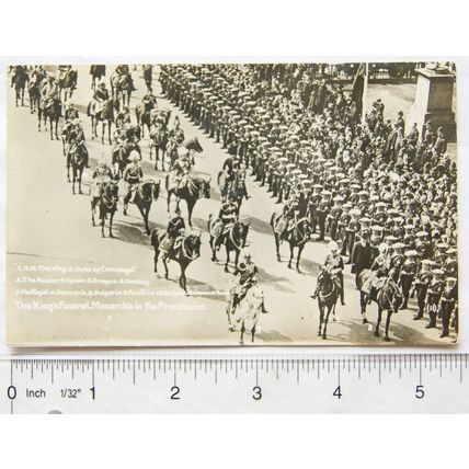 vintage postcard The Kings Funeral, Monarchs in the Procession