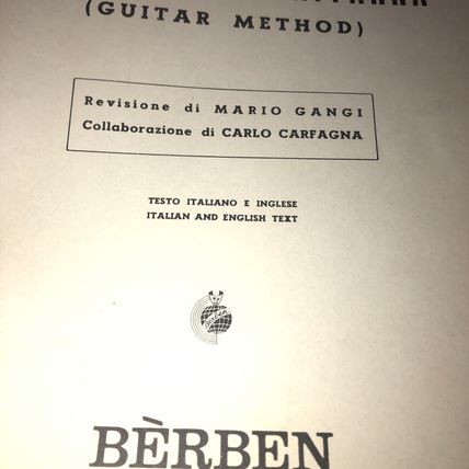 Metodo per Chitara. Guitar method. Dionisio Aguado. Berben. Italian & English