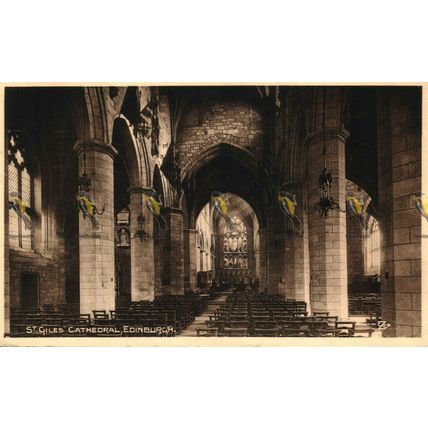 St Giles Cathedral (Interior), Edinburgh, Postcard, 1911
