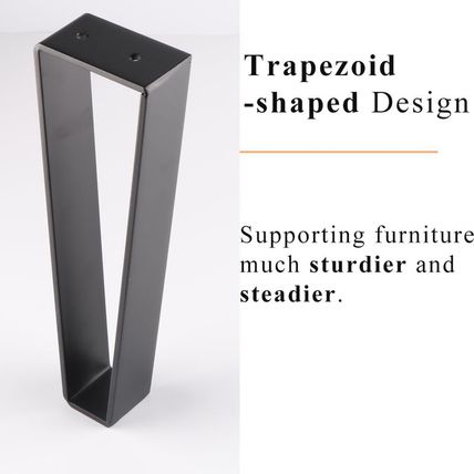 Osring 14 Inch Trapezoid Furniture Legs 4Pcs, Solid Steel Furniture Hairpin Leg