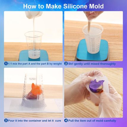Silicone Mold Making Kit, 84Oz 10A Elastic Liquid Silica Gel for Casting Resin M
